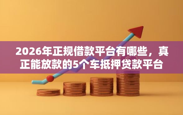 2026年正规借款平台有哪些，真正能放款的5个车抵押贷款平台推荐