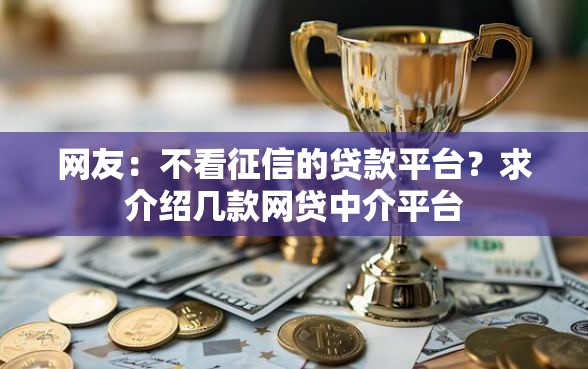 网友：不看征信的贷款平台？求介绍几款网贷中介平台