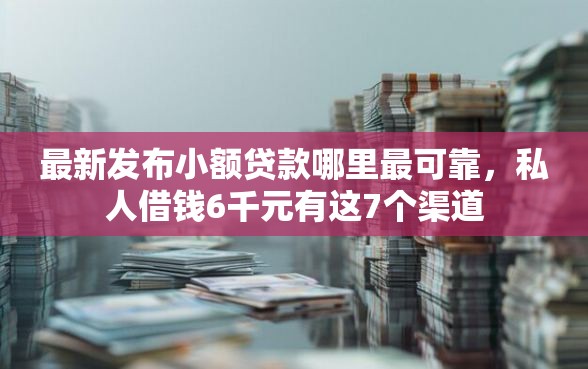 最新发布小额贷款哪里最可靠，私人借钱6千元有这7个渠道