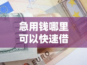 急用钱哪里可以快速借到？这8个黑户借款必下口子小额贷款可以试试