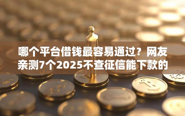 哪个平台借钱最容易通过？网友亲测7个2025不查征信能下款的平台盘点