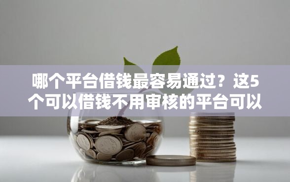 哪个平台借钱最容易通过？这5个可以借钱不用审核的平台可以试试