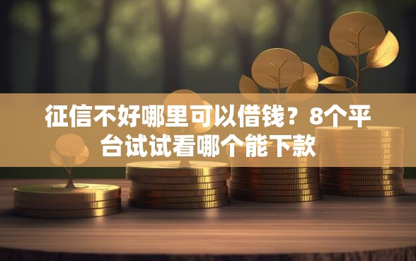 征信不好哪里可以借钱？8个平台试试看哪个能下款