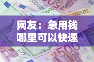 网友：急用钱哪里可以快速借到？求介绍几款什么借款软件绝对能借到钱
