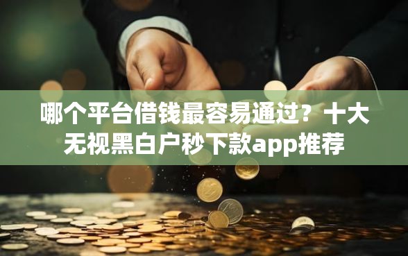 哪个平台借钱最容易通过？十大无视黑白户秒下款app推荐
