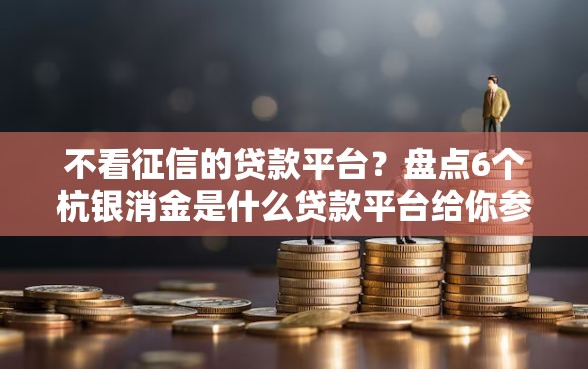 不看征信的贷款平台？盘点6个杭银消金是什么贷款平台给你参考