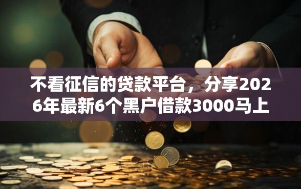 不看征信的贷款平台，分享2026年最新6个黑户借款3000马上到账的口子