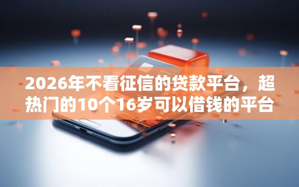 2026年不看征信的贷款平台，超热门的10个16岁可以借钱的平台推荐