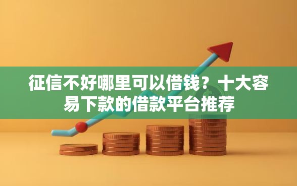 征信不好哪里可以借钱？十大容易下款的借款平台推荐
