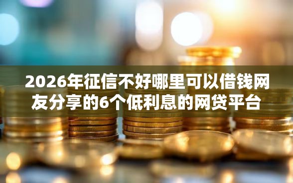 2026年征信不好哪里可以借钱网友分享的6个低利息的网贷平台我觉得不错！