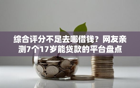 综合评分不足去哪借钱？网友亲测7个17岁能贷款的平台盘点