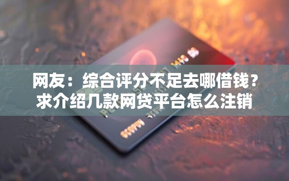 网友：综合评分不足去哪借钱？求介绍几款网贷平台怎么注销