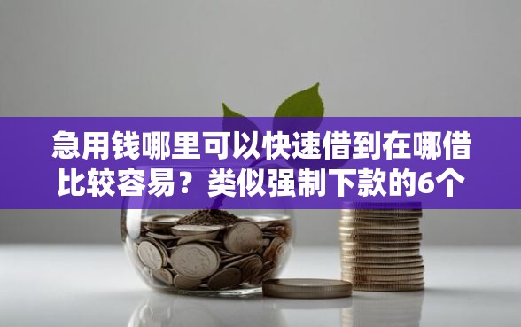 急用钱哪里可以快速借到在哪借比较容易？类似强制下款的6个口子参考
