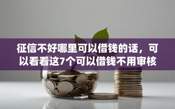 征信不好哪里可以借钱的话，可以看看这7个可以借钱不用审核的app