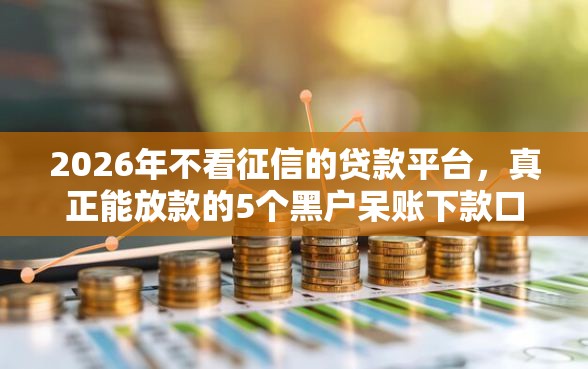 2026年不看征信的贷款平台，真正能放款的5个黑户呆账下款口子推荐