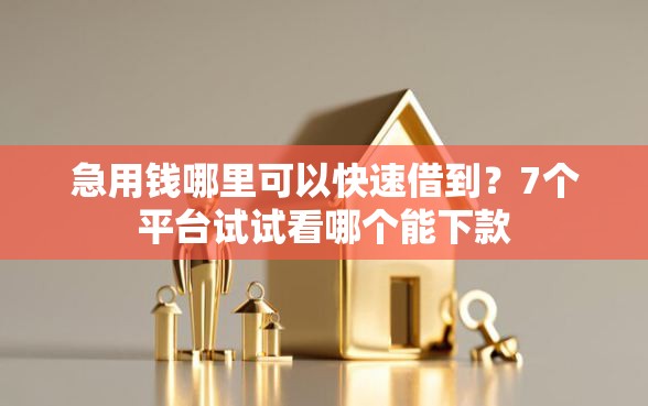 急用钱哪里可以快速借到？7个平台试试看哪个能下款