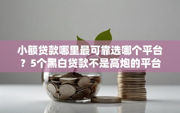 小额贷款哪里最可靠选哪个平台？5个黑白贷款不是高炮的平台推荐