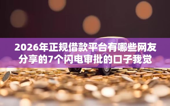 2026年正规借款平台有哪些网友分享的7个闪电审批的口子我觉得不错！