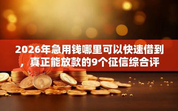 2026年急用钱哪里可以快速借到，真正能放款的9个征信综合评分不足能下款的平台推荐