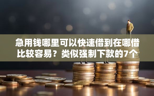 急用钱哪里可以快速借到在哪借比较容易？类似强制下款的7个口子参考