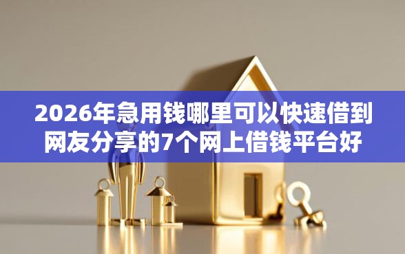 2026年急用钱哪里可以快速借到网友分享的7个网上借钱平台好借我觉得不错！