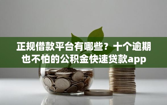 正规借款平台有哪些？十个逾期也不怕的公积金快速贷款app