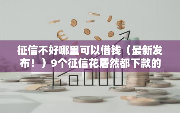 征信不好哪里可以借钱（最新发布！）9个征信花居然都下款的平台