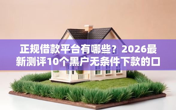 正规借款平台有哪些？2026最新测评10个黑户无条件下款的口子