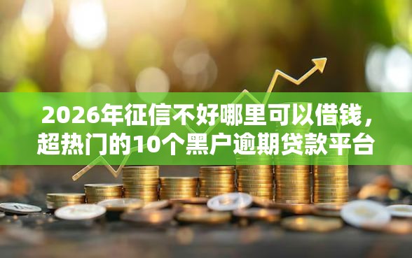 2026年征信不好哪里可以借钱，超热门的10个黑户逾期贷款平台推荐