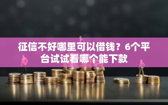 征信不好哪里可以借钱？6个平台试试看哪个能下款