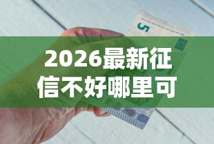 2026最新征信不好哪里可以借钱，总结十个银行征信不良带不出来款还可以贷的平台！