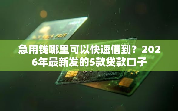 急用钱哪里可以快速借到？2026年最新发的5款贷款口子