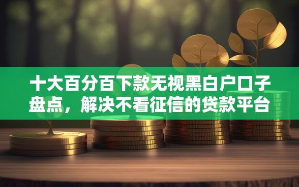 十大百分百下款无视黑白户口子盘点，解决不看征信的贷款平台的问题