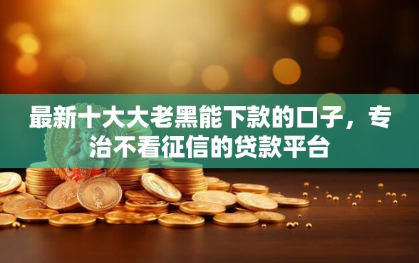 最新十大大老黑能下款的口子，专治不看征信的贷款平台