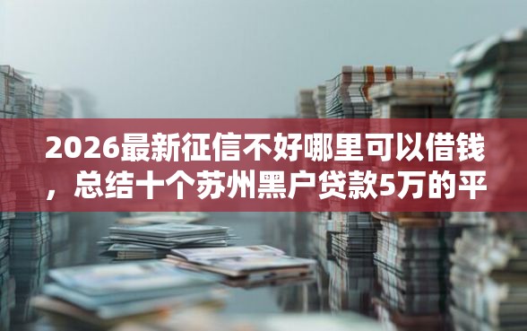 2026最新征信不好哪里可以借钱，总结十个苏州黑户贷款5万的平台！