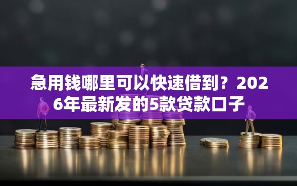 急用钱哪里可以快速借到？2026年最新发的5款贷款口子