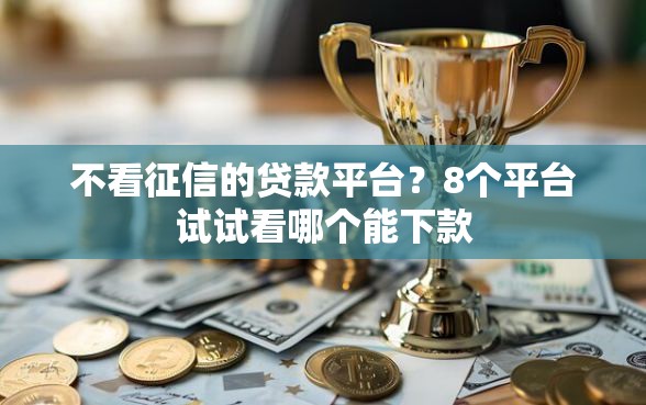 不看征信的贷款平台？8个平台试试看哪个能下款