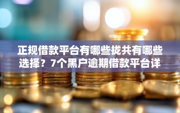 正规借款平台有哪些拢共有哪些选择？7个黑户逾期借款平台详解