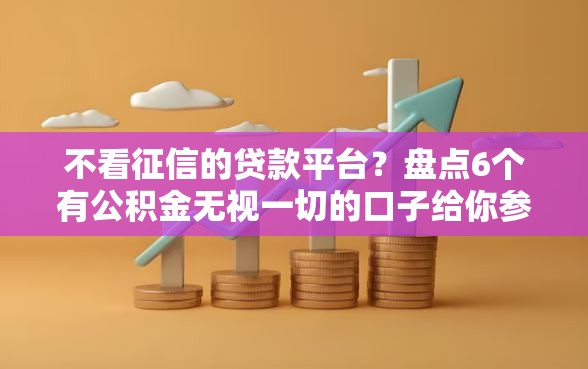 不看征信的贷款平台？盘点6个有公积金无视一切的口子给你参考