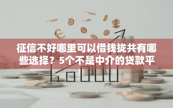 征信不好哪里可以借钱拢共有哪些选择？5个不是中介的贷款平台详解