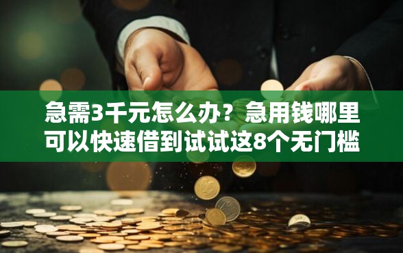 急需3千元怎么办？急用钱哪里可以快速借到试试这8个无门槛平台