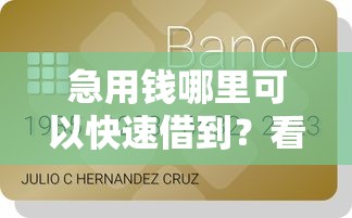 急用钱哪里可以快速借到？看看这7个贷款平台有没有能下款的