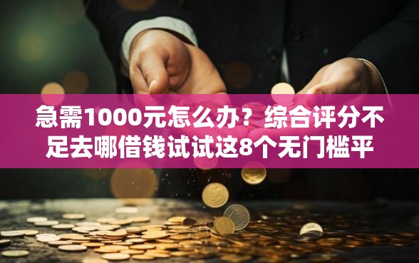 急需1000元怎么办？综合评分不足去哪借钱试试这8个无门槛平台