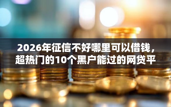 2026年征信不好哪里可以借钱，超热门的10个黑户能过的网贷平台推荐
