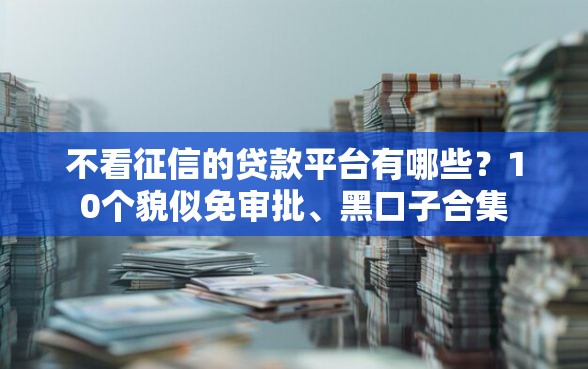 不看征信的贷款平台有哪些？10个貌似免审批、黑口子合集