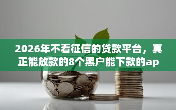 2026年不看征信的贷款平台，真正能放款的8个黑户能下款的app口子推荐