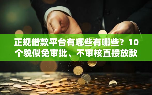 正规借款平台有哪些有哪些？10个貌似免审批、不审核直接放款500的平台合集