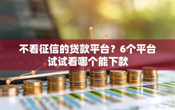不看征信的贷款平台？6个平台试试看哪个能下款