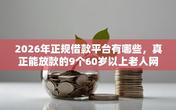 2026年正规借款平台有哪些，真正能放款的9个60岁以上老人网贷口子推荐