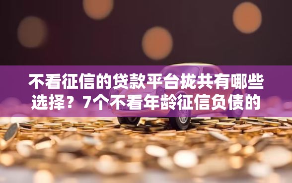 不看征信的贷款平台拢共有哪些选择？7个不看年龄征信负债的软件详解